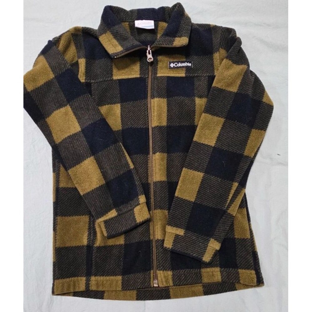 Columbia size Med 10/12 Green/Black Buffalo Check Jacket